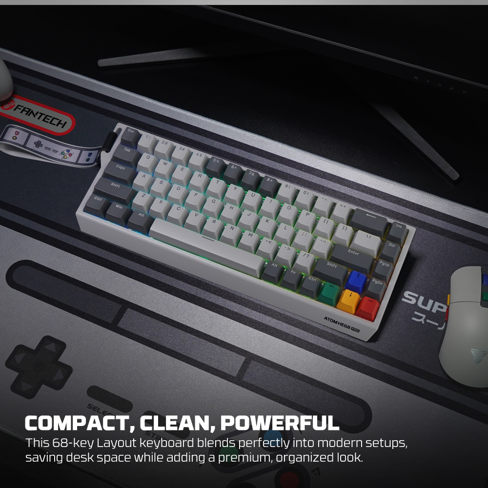 Tastatura Wired Magnetic Gaming Fantech MK922 Atom HE68 Pro Super Maxfit siva (emerald switch)
