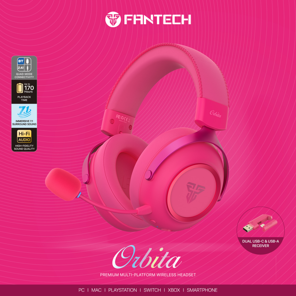 Bluetooth slusalice Fantech WHG07 Orbita pink