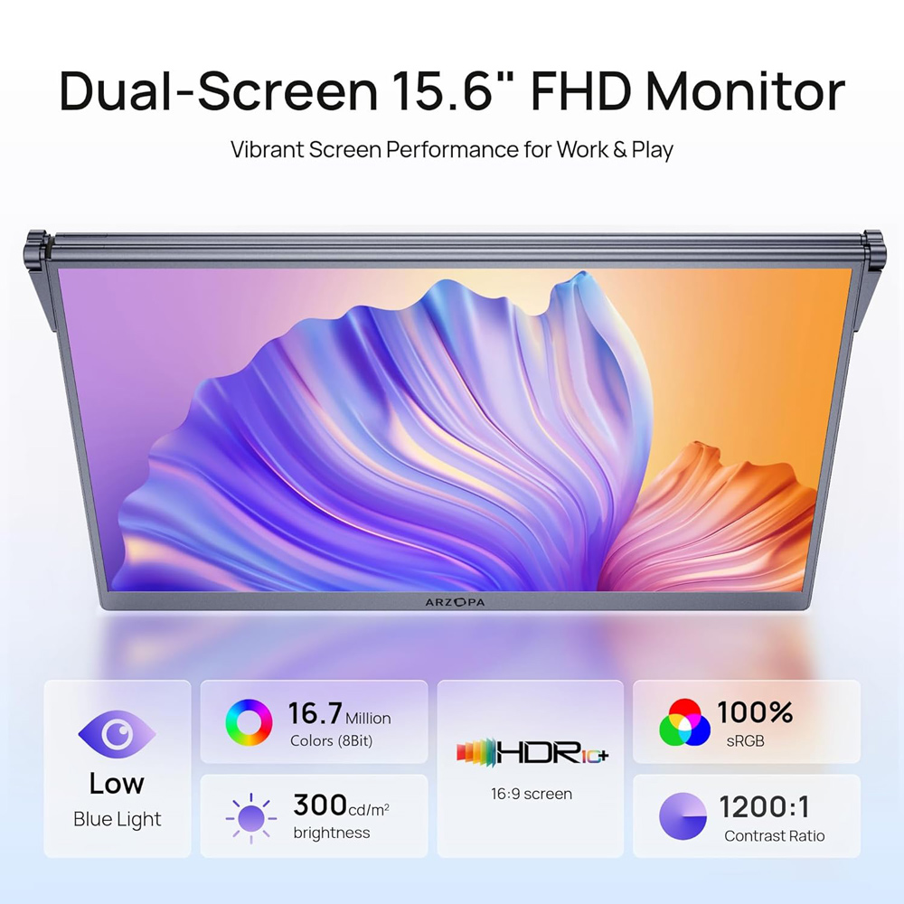 Eksterni prenosni monitor Arzopa E1 (Dual Screen) 2x15,6 inch Grey FHD sRGB100