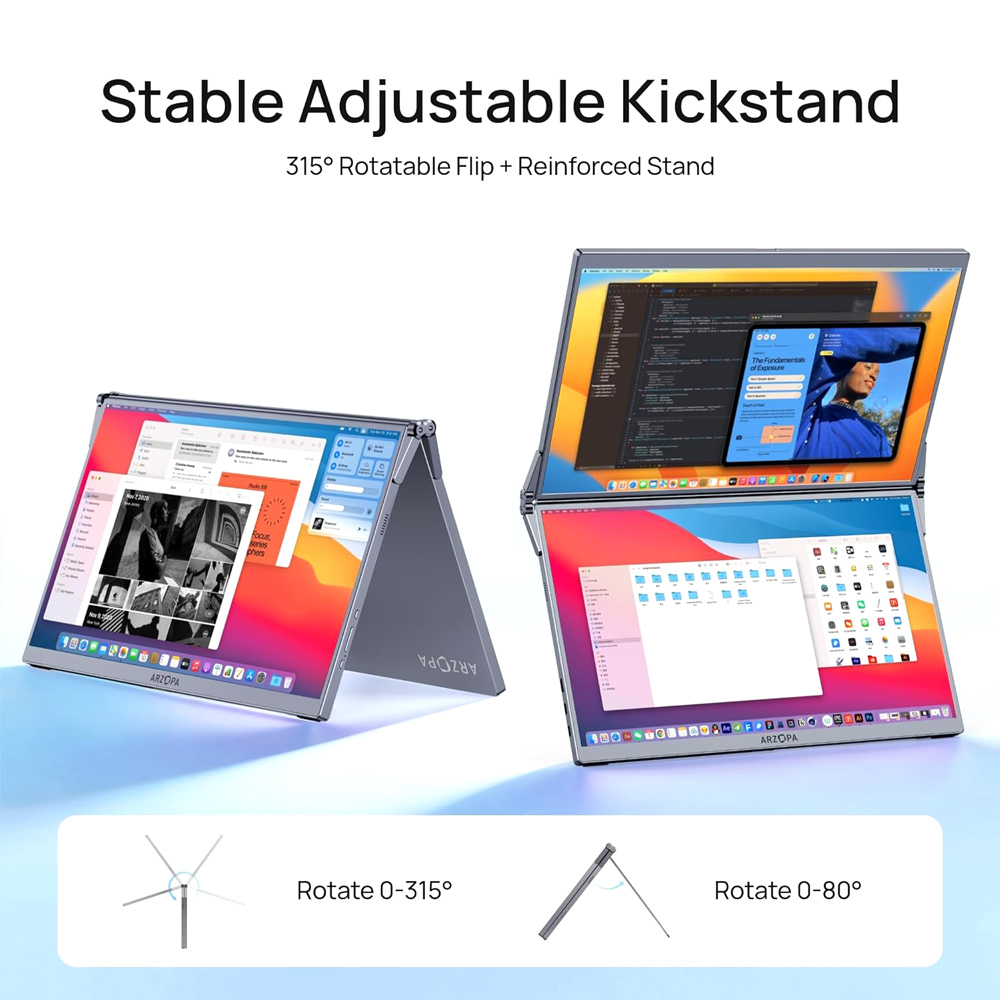 Eksterni prenosni monitor Arzopa E1 (Dual Screen) 2x15,6 inch Grey FHD sRGB100