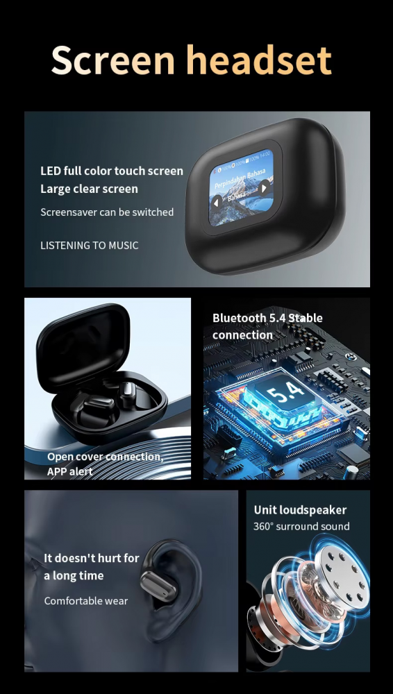 Bluetooth slusalice A16 Mini Pro sa AI prevodiocem crne