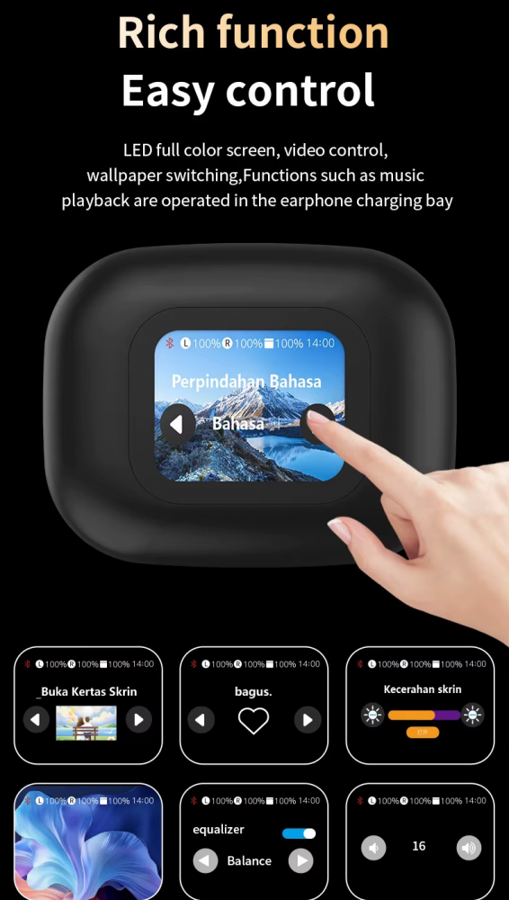 Bluetooth slusalice A16 Mini Pro sa AI prevodiocem crne