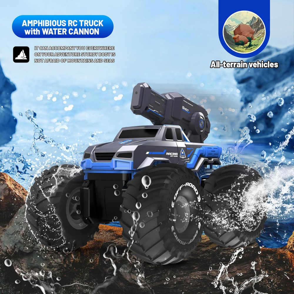 RC off road auto koji ispaljuje vodu na daljinsko upravljanje JWD C072 2.4Gh crno plavo