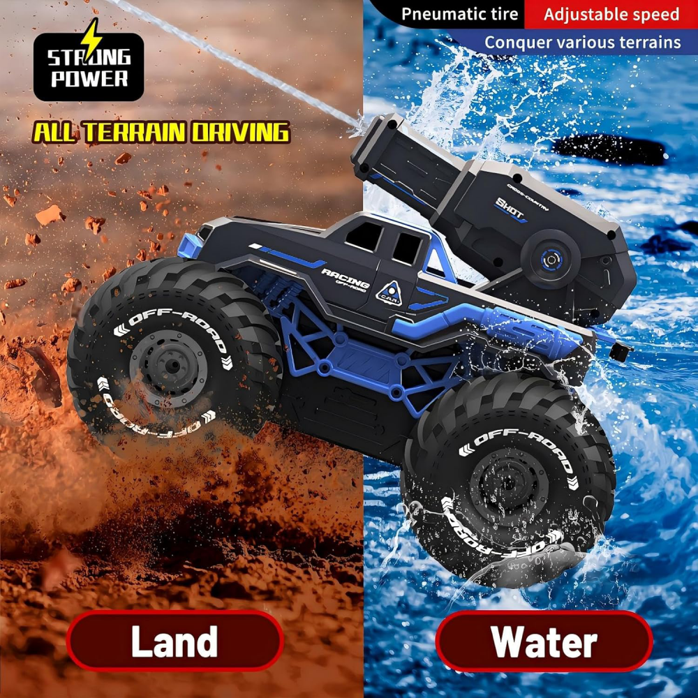 RC off road auto koji ispaljuje vodu na daljinsko upravljanje JWD C072 2.4Gh crno plavo