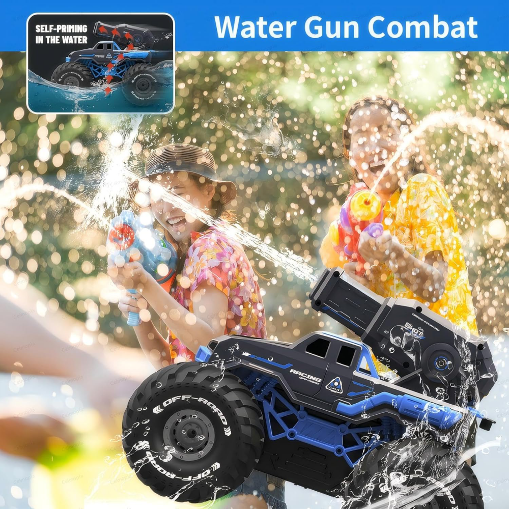 RC off road auto koji ispaljuje vodu na daljinsko upravljanje JWD C072 2.4Gh crno plavo
