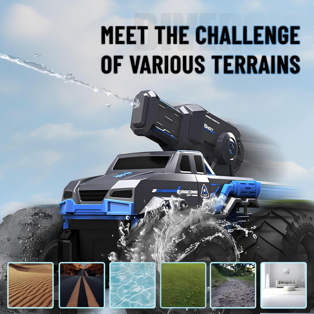 RC off road auto koji ispaljuje vodu na daljinsko upravljanje JWD C072 2.4Gh crno plavo