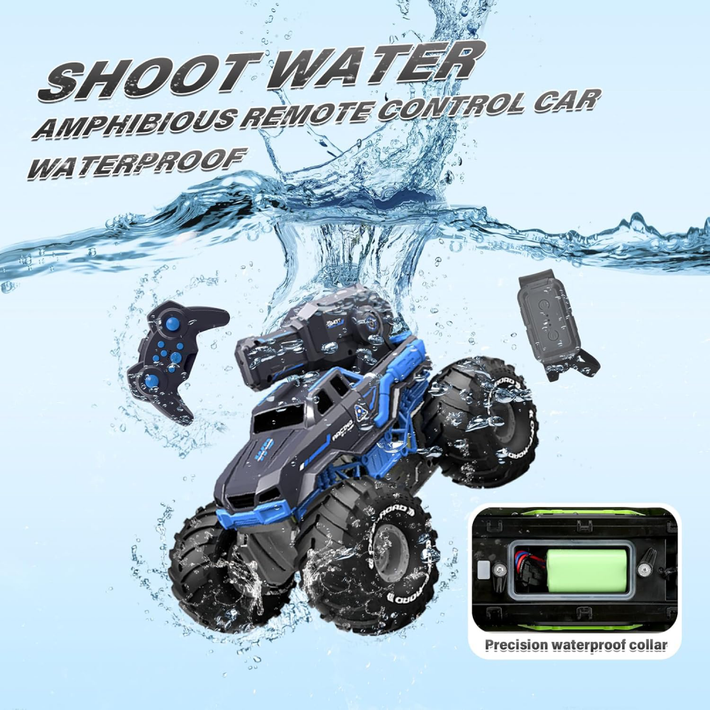 RC off road auto koji ispaljuje vodu na daljinsko upravljanje JWD C072 2.4Gh crno plavo