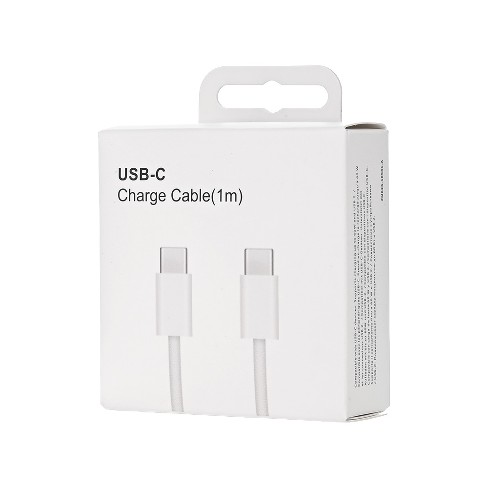 Data kabl L za iPhone 15-17 60W Type C na Type C beli 1m