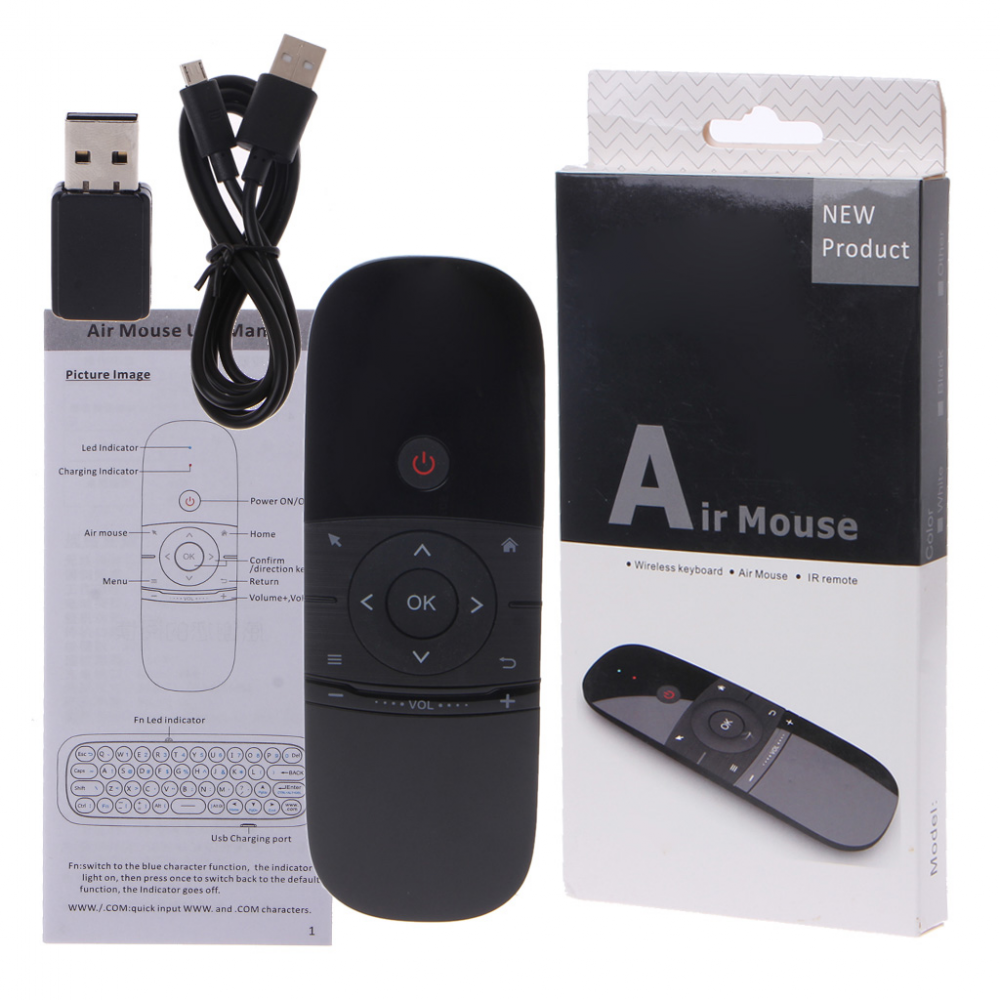 Air Mouse wireless tastatura I mis, IR daljinski crni