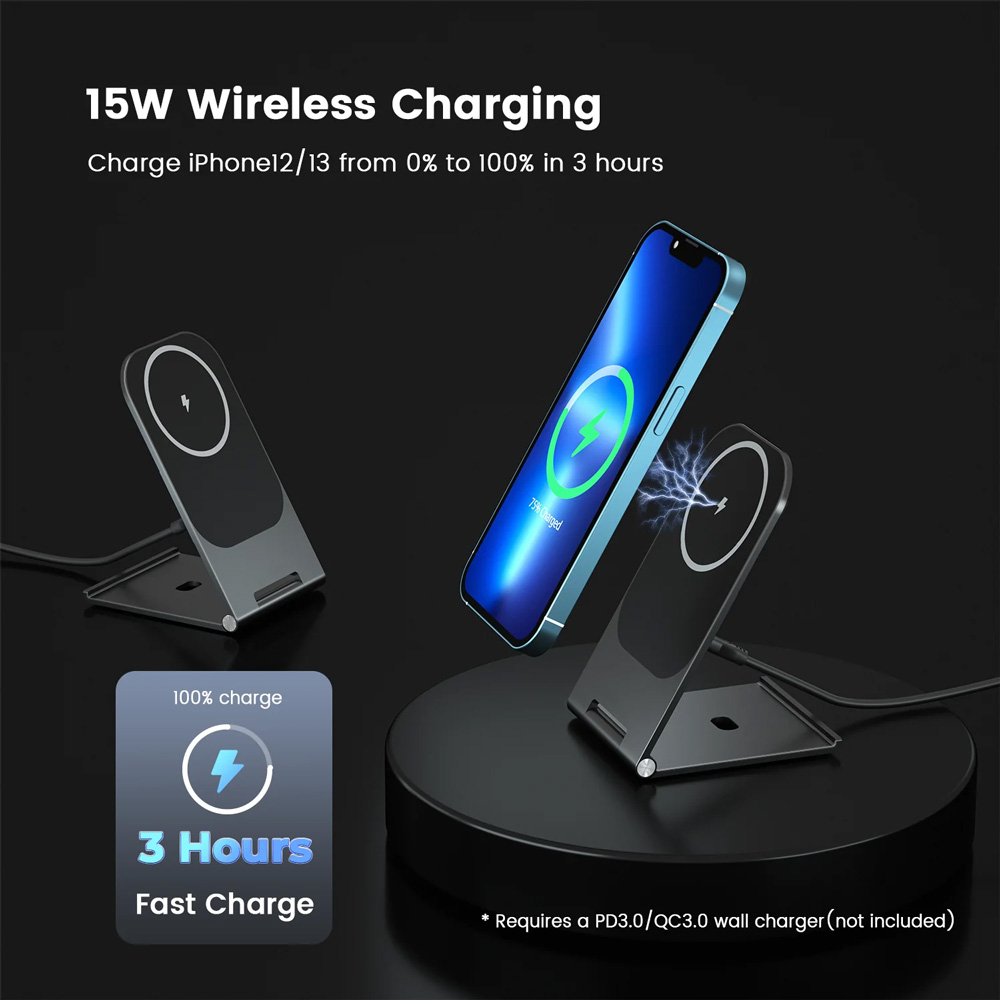 Kucni punjac Wireless 15W crni