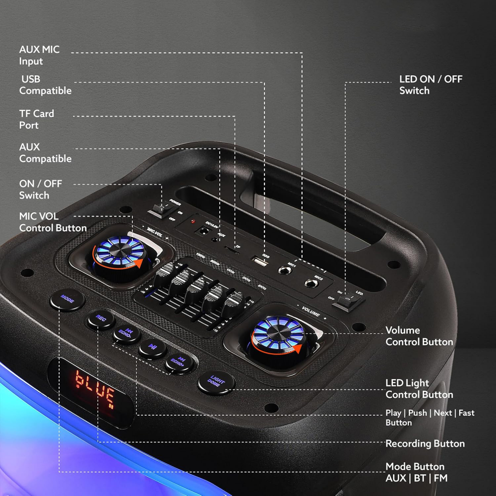 Bluetooth zvucnik JWD DR-1028 RGB