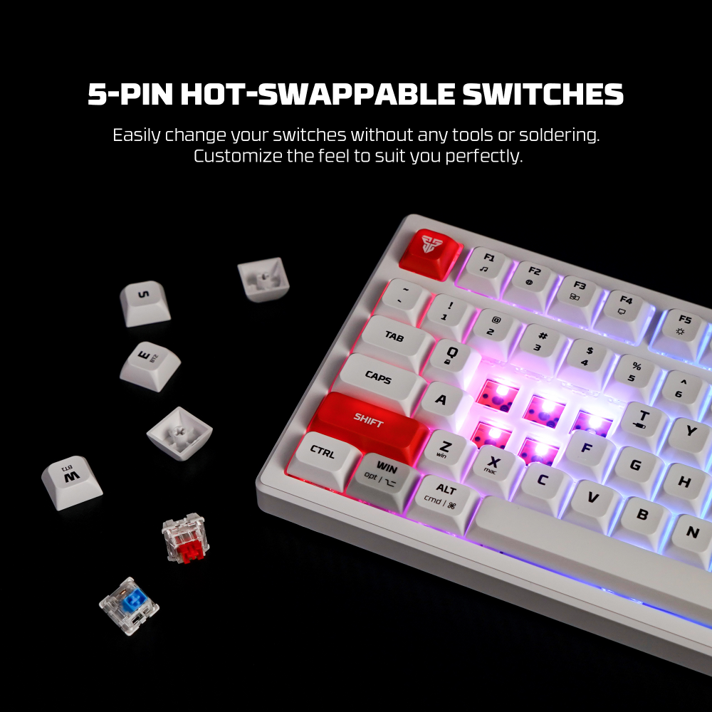 Tastatura Mehanicka Gaming Fantech MK918 RGB Atom PRO97 Wireless crna (Red switch)