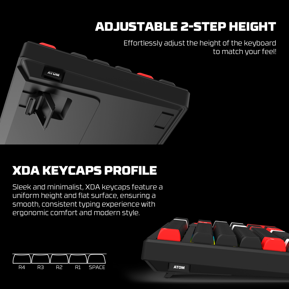 Tastatura Mehanicka Gaming Fantech MK918 RGB Atom PRO97 Wireless crna (Red switch)
