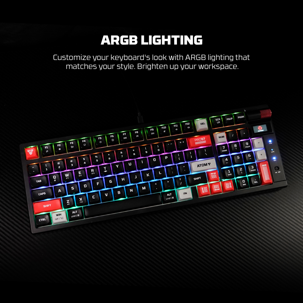 Tastatura Mehanicka Gaming Fantech MK918 RGB Atom PRO97 Wireless crna (Red switch)