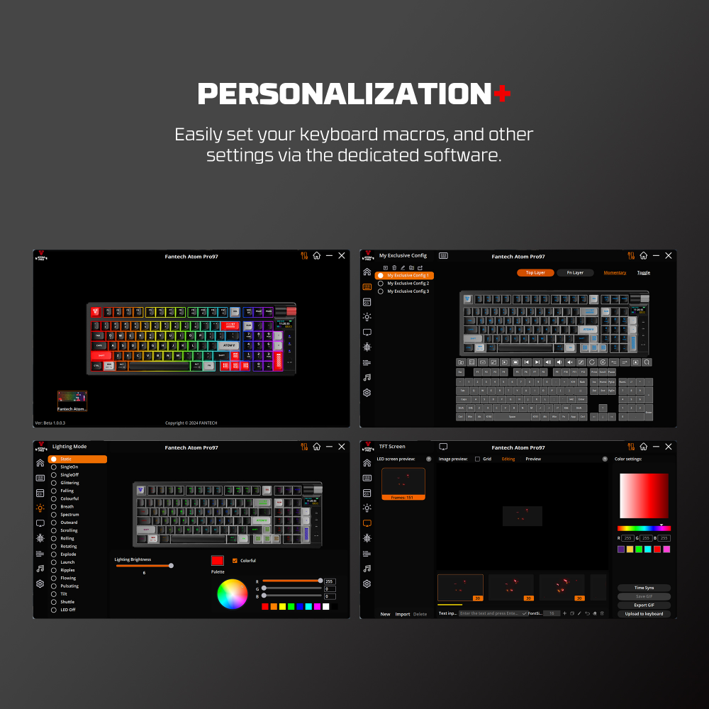 Tastatura Mehanicka Gaming Fantech MK918 RGB Atom PRO97 Wireless crna (Red switch)