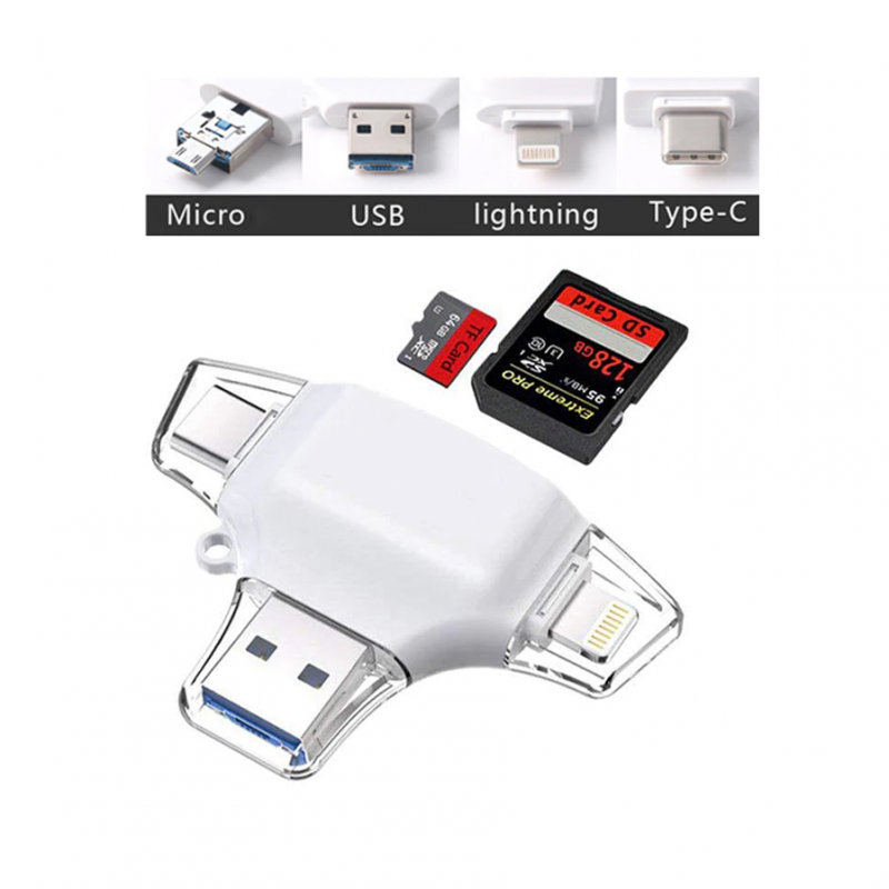 Citac kartica SD microSD na Type C Lightning USB 2.0 JWD-84 crni