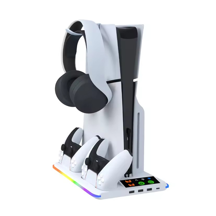 HA8008 EL RGB multifunkcionalni punjac i cooler za PS5 konzolu beli