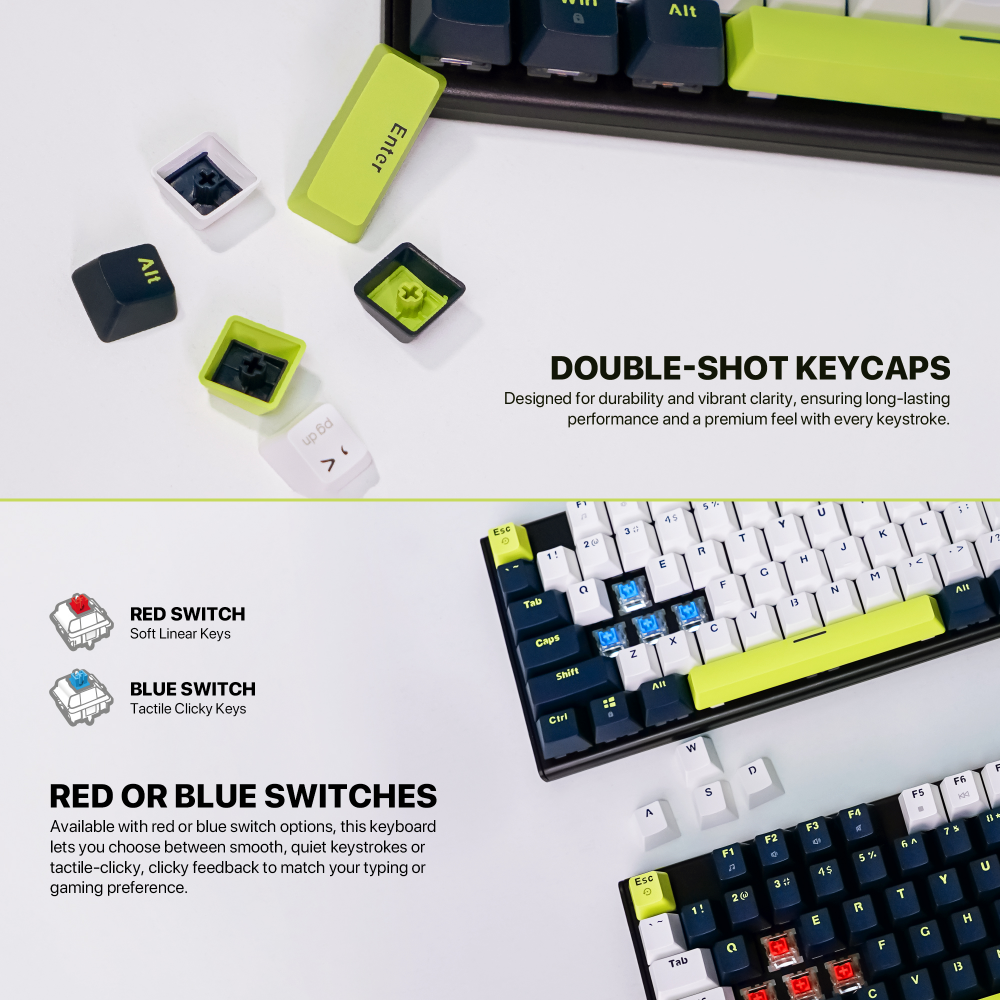Tastatura Mehanicka Gaming Fantech MK878S RGB Atom 104S Mori bela (Red switch)