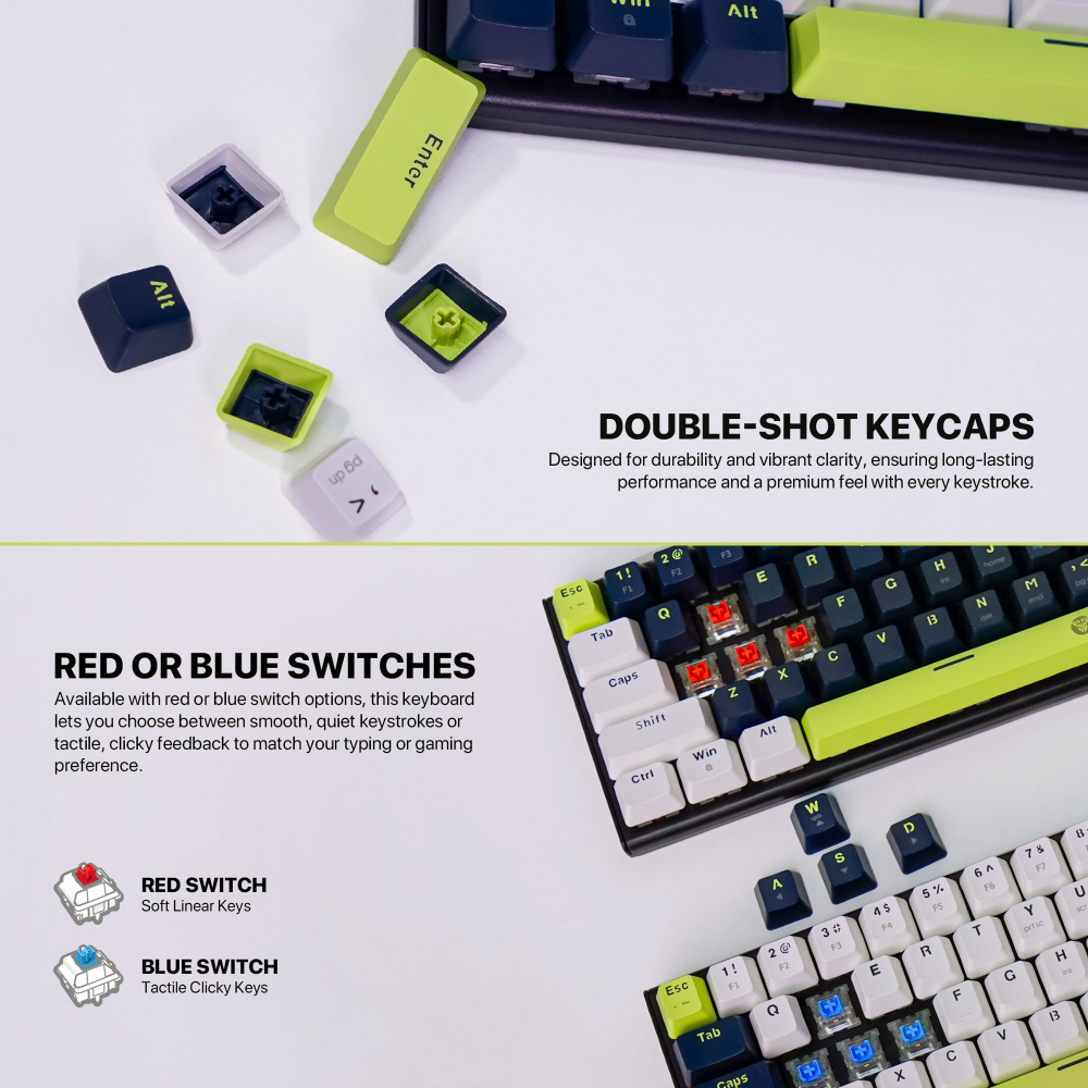 Tastatura Mehanicka Gaming Fantech MK874V2 RGB Atom 63 Mori bela (Red switch)