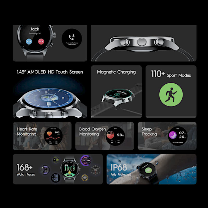 Smart watch Tecno watch Pro 2 tamno sivi