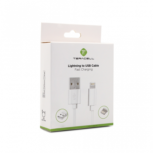 Data kabl Teracell Plus 2.4A za iPhone lightning beli 2m