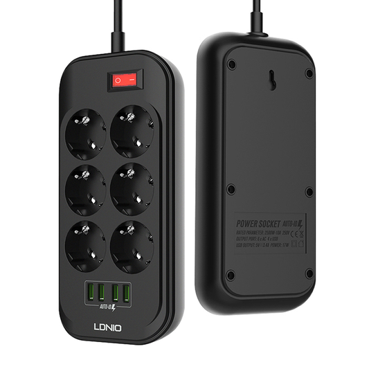Produzni kabl LDNIO SE6403 6 uticnica 4xUSB 2.0m