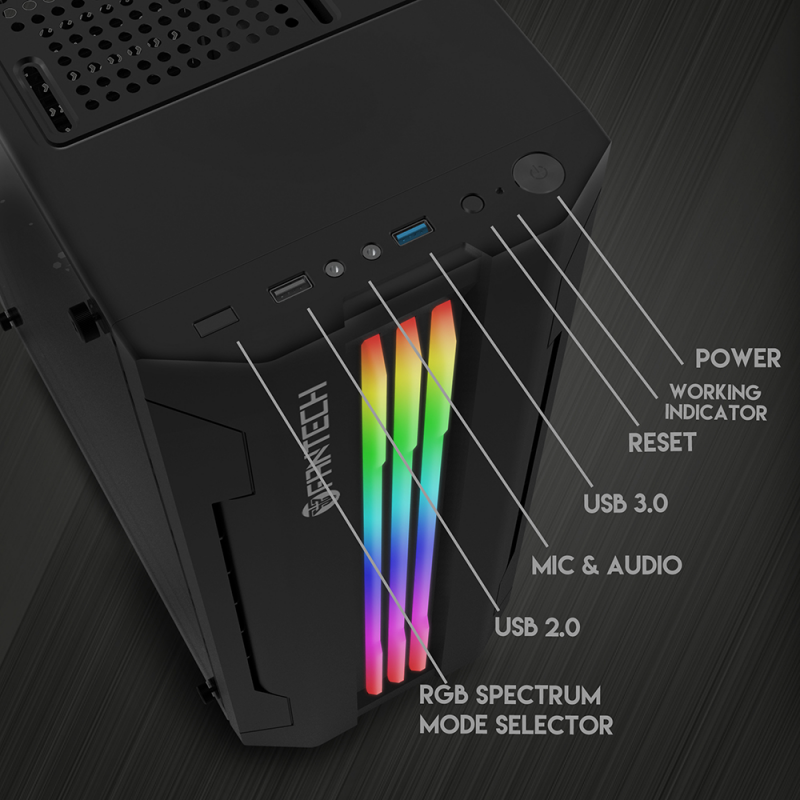 Kuciste Gaming Fantech CG72 Midi crno