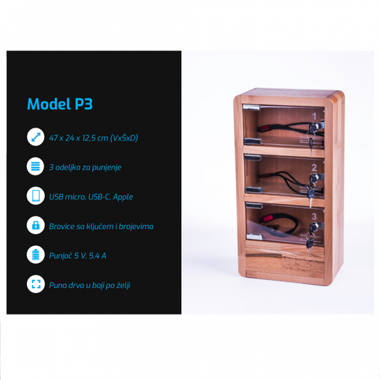 Stanica za punjenje mobilnih telefona P3 natur
