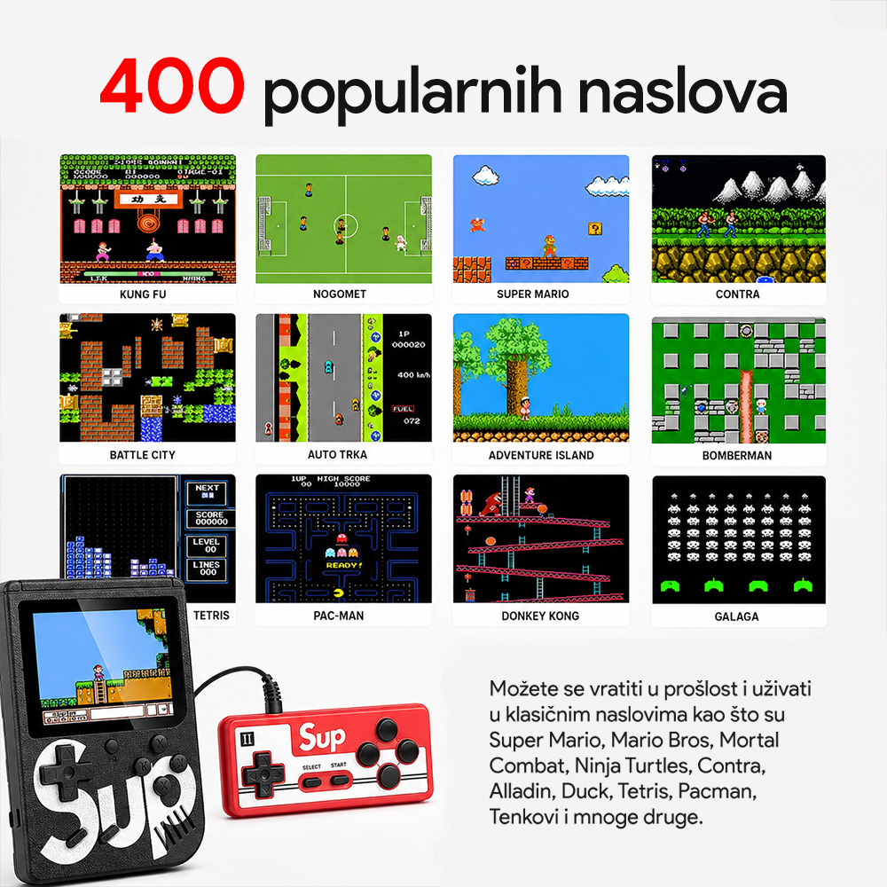 Konzola za igranje Gameboy SUP400 crna