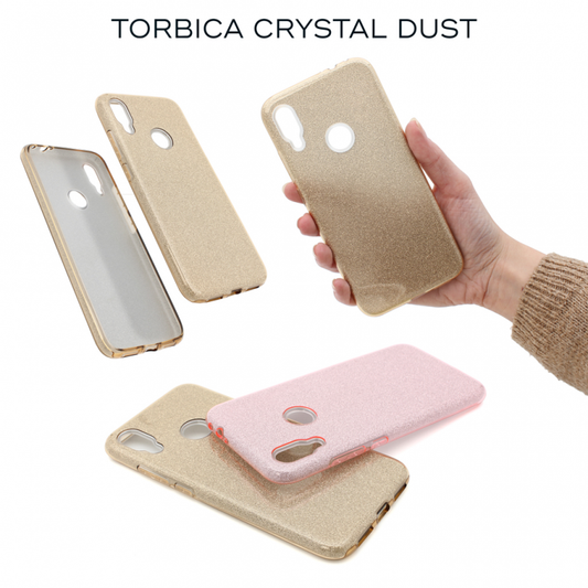 Torbica Crystal Dust za Huawei P40 Lite E zlatna
