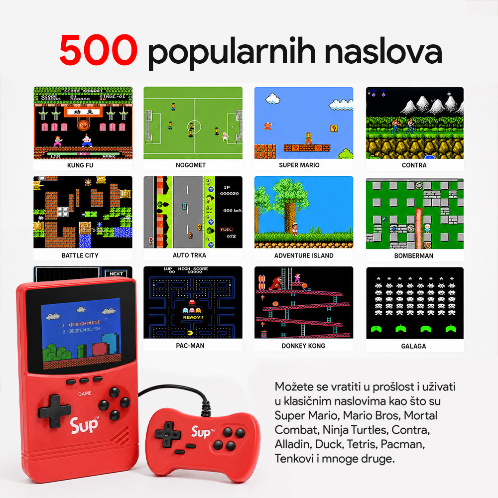 Konzola za igranje Gameboy SUP500 crvena