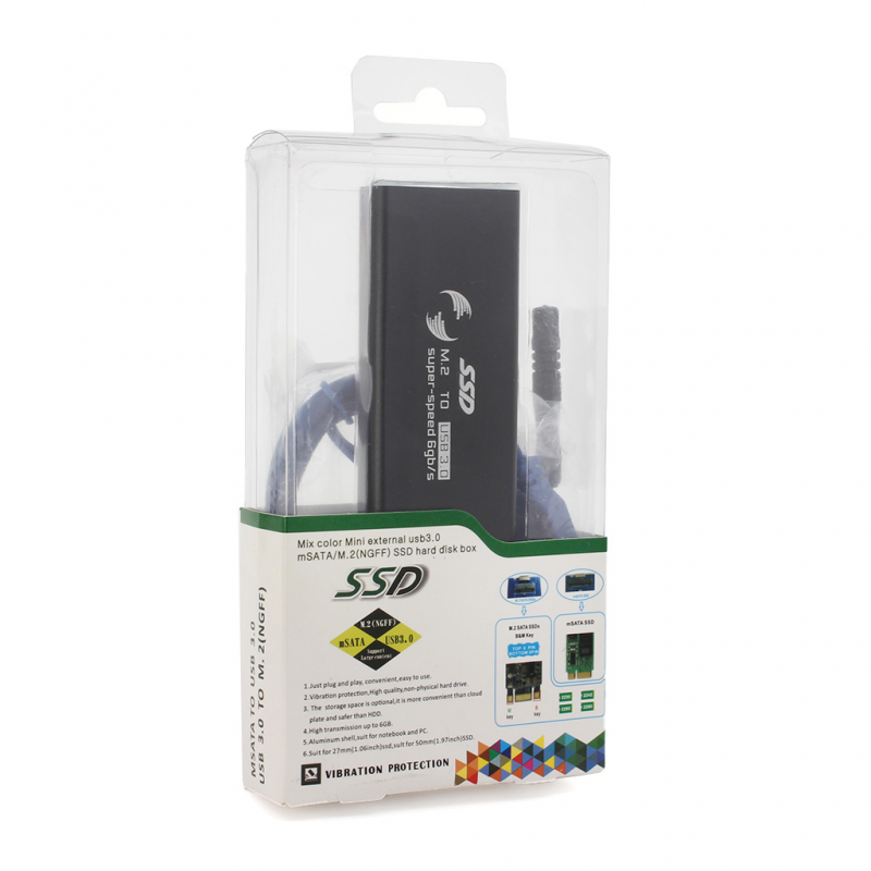 Adapter m.2 SSD na USB crni
