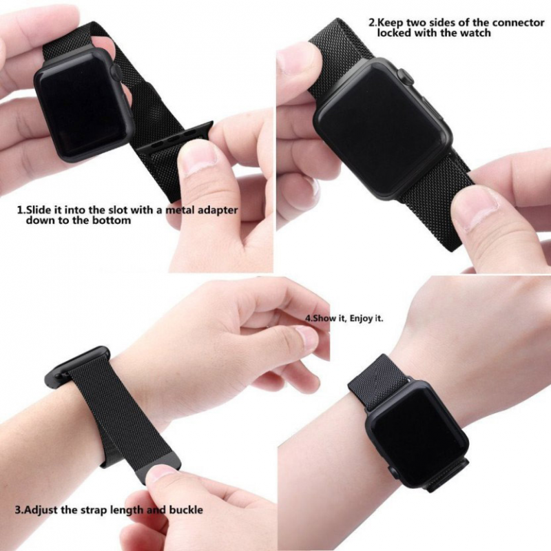 Narukvica metalik za Apple watch 42mm crna