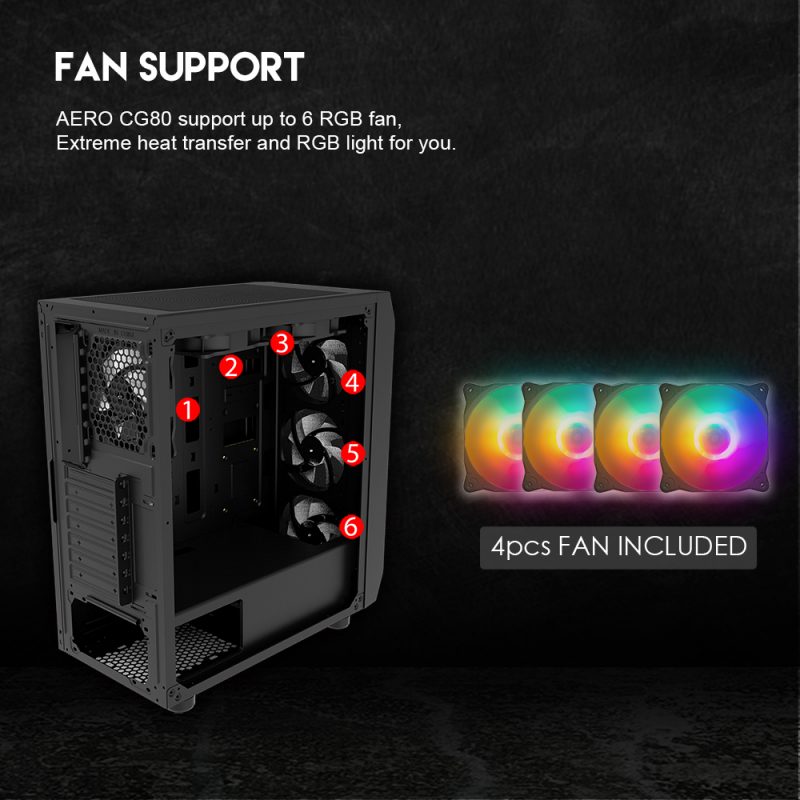 Kuciste Gaming Fantech CG80 Midi crno