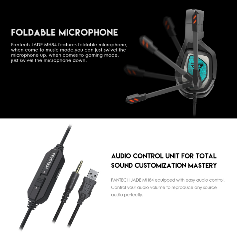 Slusalice Gaming Fantech MH84 Jade crne