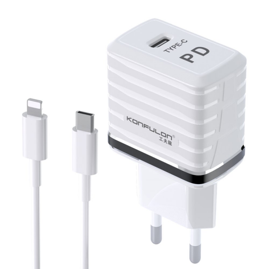 Kucni punjac KONFULON C32D+DC13 PD 20W sa iPhone lightning kablom