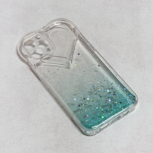 Torbica Heart Glitter za iPhone 12 Pro 6.1 mint
