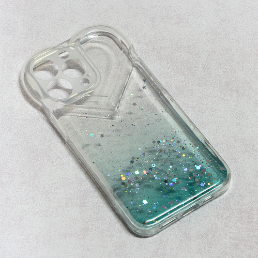 Torbica Heart Glitter za iPhone 13 Pro 6.1 mint
