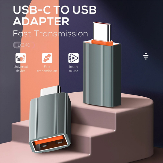 Adapter LDNIO LC140 USB na Type C sivi