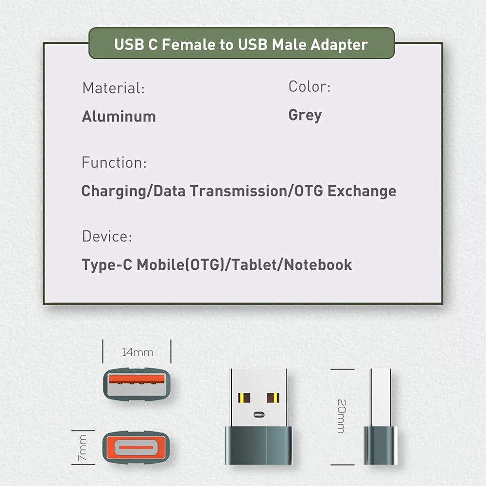 Adapter LDNIO LC150 Type C na USB sivi