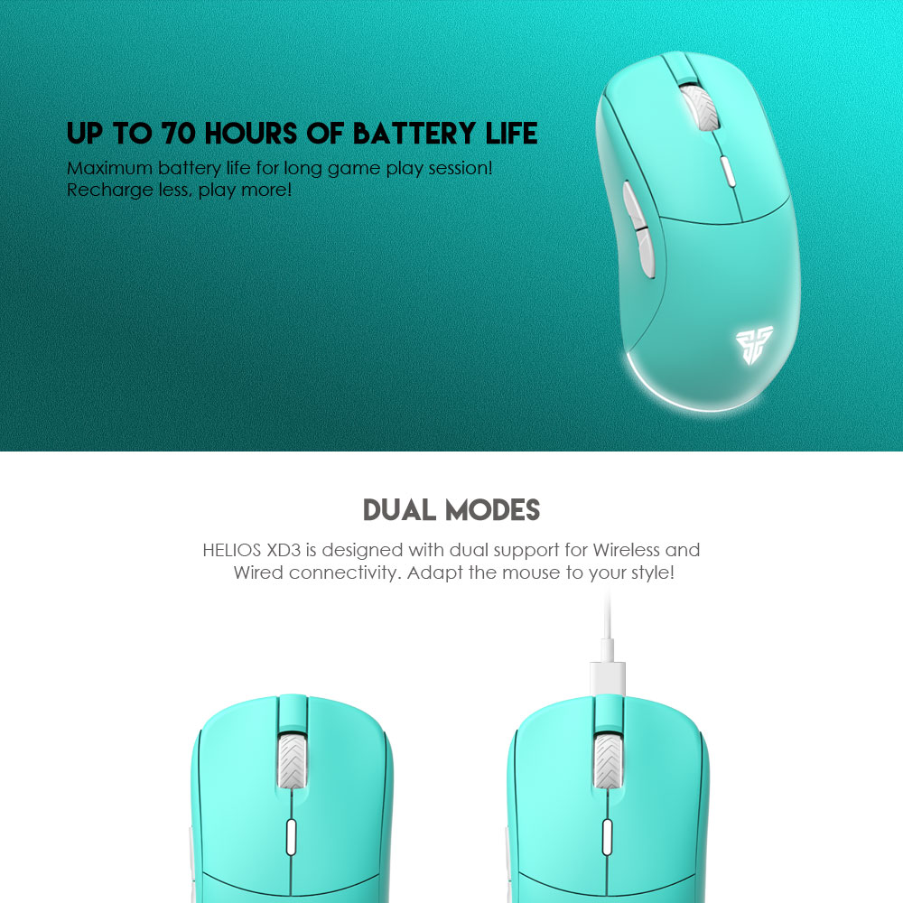 Mis Wireless Gaming Fantech XD3 Helios Mint Edition