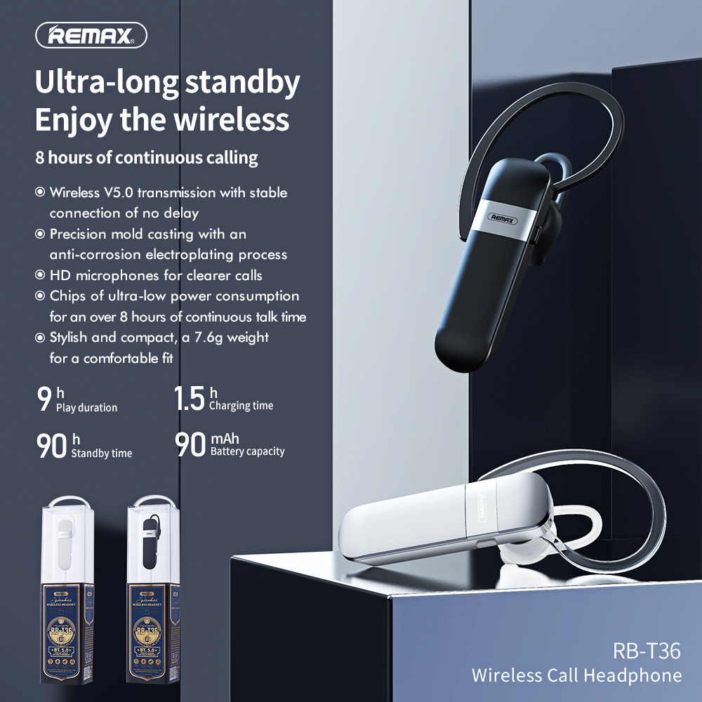 Bluetooth slusalica REMAX RB-T36 crna