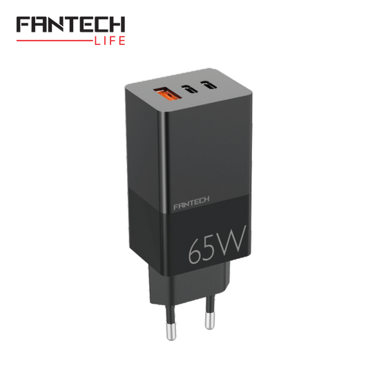 Kucni punjac Fantech CWG301 2xPD + QC 65W crni