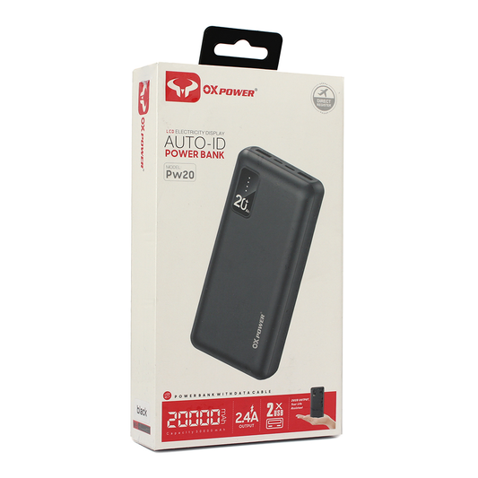 Power bank prenosiva baterija Oxpower PW20 20000 mAh crna