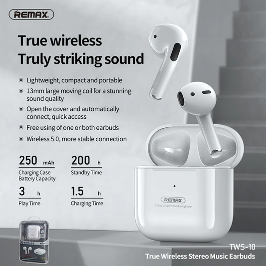 Bluetooth slusalice REMAX TWS-10 bele