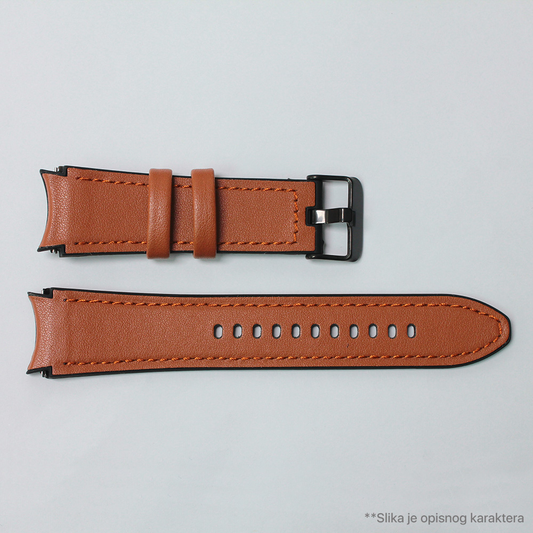 Narukvica kozno gumena za smart watch Samsung 4, 5 22mm braon