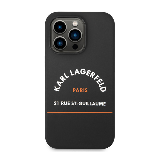 Torbica Karl Lagerfeld Hc Silicone RSG za iPhone 14 Pro 6.1 crna (KLHCP14LSRSGHLK)
