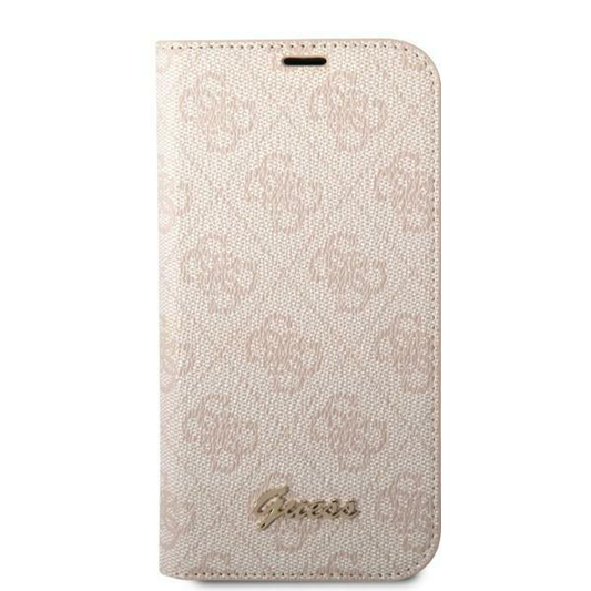 Torbica Guess BT PC/TPU 4G PU Script Metal za iPhone 14 Pro 6.1 pink (GUBKP14LHG4SHP)