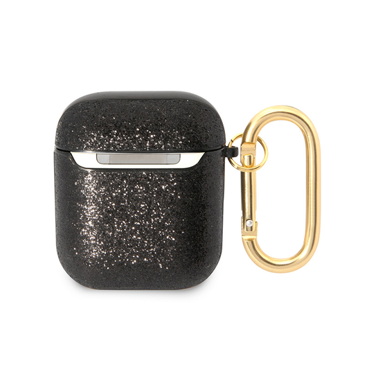 Torbica Guess za Airpods 1/2 PU Glitter Flake crna (GUA2HGGSHK)