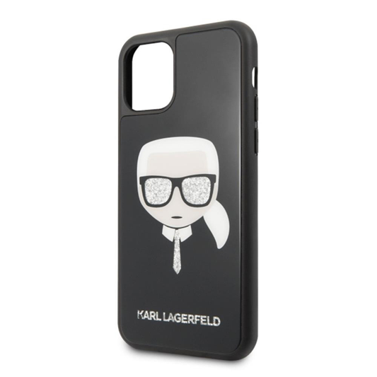 Torbica Karl Lagerfeld Double Layers Glitter Head za iPhone 11 Pro 5.8 crna (KLHCN58DLHBK)